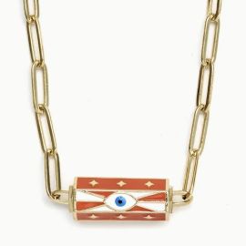 Mystical Third Eye Barrel Necklace-Orange